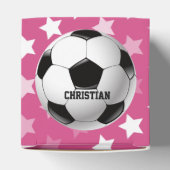 Roze Voetbal en ventilatoren Bedankdoosjes (Bovenkant)