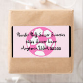 Roze Voetbal Etiket (Insitu)