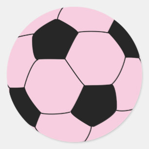Roze Voetbal Football Ronde Sticker