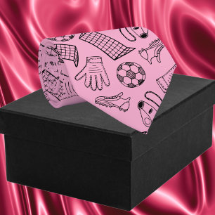 Roze Voetbal Materiaal Patroon Stropdas