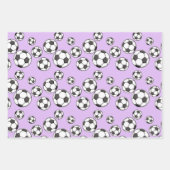 Roze Voetbal Pattern Birthday Gift Inpakpapier Vel (Voorkant 2)
