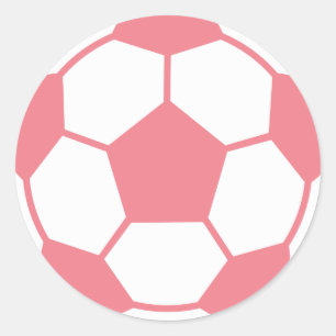 Roze Voetbal Ronde Sticker
