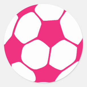 Roze Voetbal Ronde Sticker