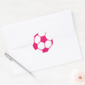Roze Voetbal Ronde Sticker (Envelop)