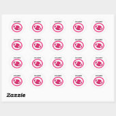 Roze Voetbal Ronde Sticker (Vel)