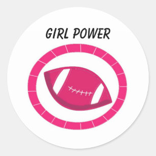 Roze Voetbal Ronde Sticker