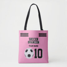 Roze voetbal roze canvas tas sport football monogr