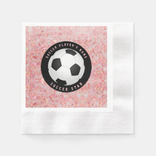 Roze Voetbal Thema Feestservetten voor Meisjes Servet