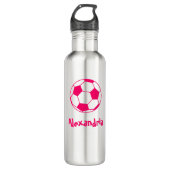 Roze Voetbal Waterfles (Voorkant)