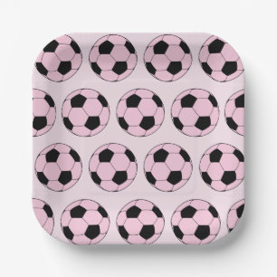 Roze Voetballen Football Papieren Bordje