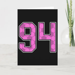 Roze Voetbalpatroon Nummer 94 Shirt Speler Unifor Kaart