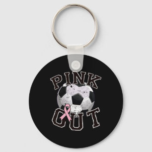 Roze Voetbalteam Borstkankerbewustzijn Maand Sleutelhanger