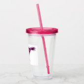 roze vogel acryl drinkbeker (Links)
