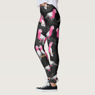 Roze vogel galah kaketoe patroon leggings