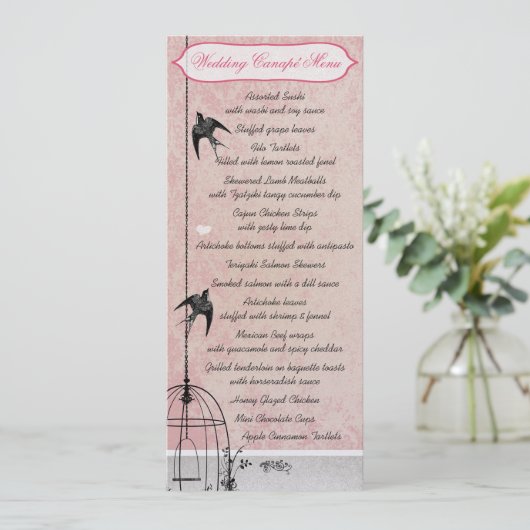 roze vogel kooi Bewaar de datum Kaart (Staand voorkant)