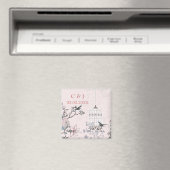 roze vogelkooi , liefdesvogels , bespaar de datum magneet (Insitu (Vaatwasser))