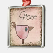 roze vogelpest metalen ornament (Links)