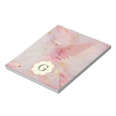 Roze vogels monogram notitieblok (Gedraaid)