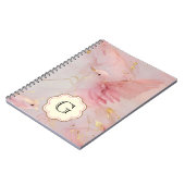 Roze vogels monogram notitieboek (Linkerzijde)