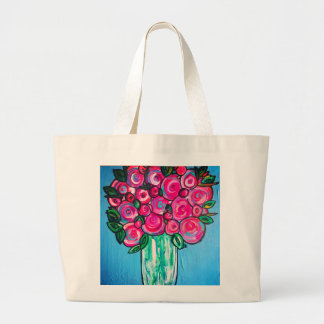 Roze volken grote tote bag