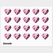 Roze volken hart sticker (Vel)