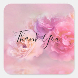  roze volken stijlvolle foto Dank je Vierkante Sticker