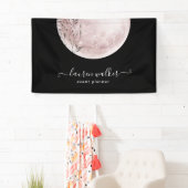 roze volle maan elegant spandoek (Insitu)