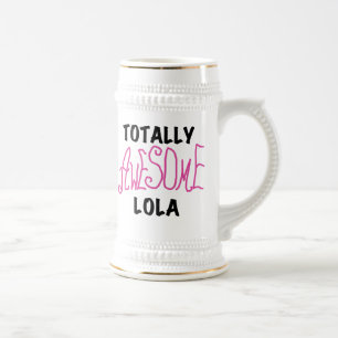 Roze Volledig Geweldige Lola T-shirts en geschenke Bierpul