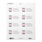 Roze Volledig Geweldige Nanna T-shirts en geschenk Etiket (Full Sheet)