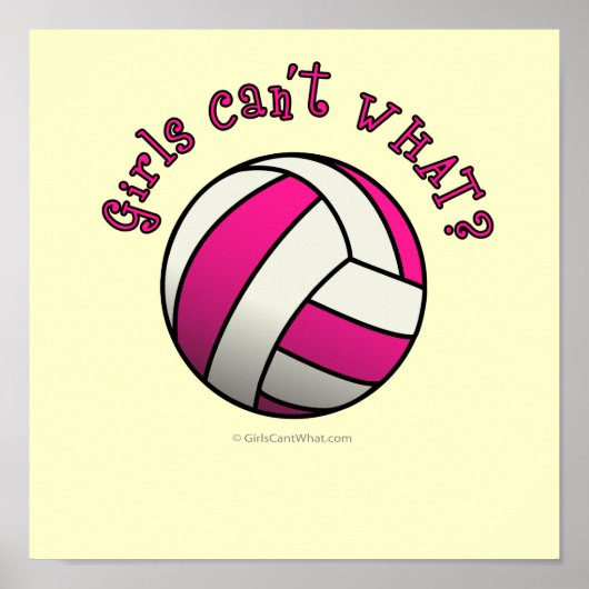 Roze volleybal poster (Voorkant)