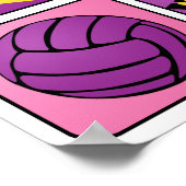 Roze volleybal poster (Hoek)
