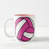Roze volleybal tweekleurige koffiemok (Links)
