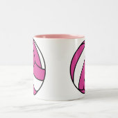 Roze volleybal tweekleurige koffiemok (Center)