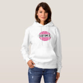 Roze Volleyball Aangepaste teamnaam/tekst Aangepas Hoodie (Voorkant volledig)