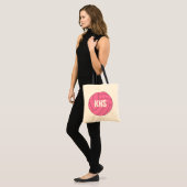Roze Volleyball-Canvas tas met aangepaste tekst (Voorkant (model))
