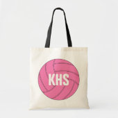 Roze Volleyball-Canvas tas met aangepaste tekst (Voorkant)