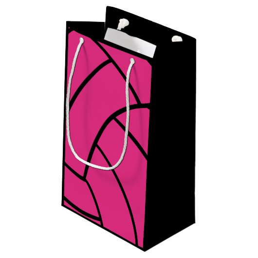 Roze volleyball Gift Bag Klein Cadeauzakje (Achterkant Gekanteld)