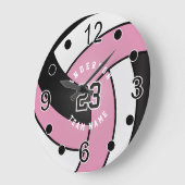 Roze volleybalstijlklok grote klok (Hoek)