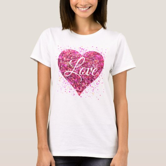 Roze vonkende hartliefde t-shirt (Voorkant)