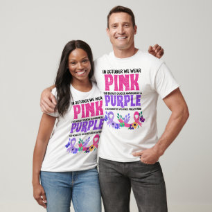 Roze voor borstkanker paarse huiselijk geweld t-shirt
