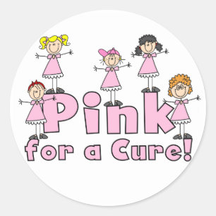Roze voor een crème ronde sticker
