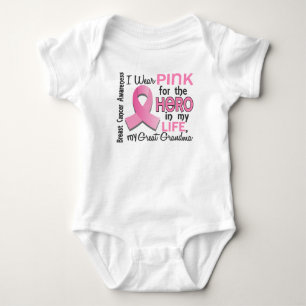 Roze voor Hero 3 Great Grandma Breast Cancer Romper