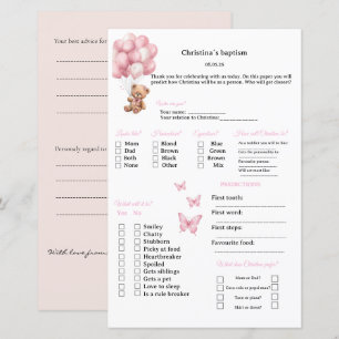 Roze voorspellingen en advies spel voor Doop
