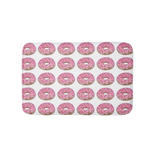 Roze voorzijde Donut Doughnut Sprinkles Breakfast Badmat (Voorkant)
