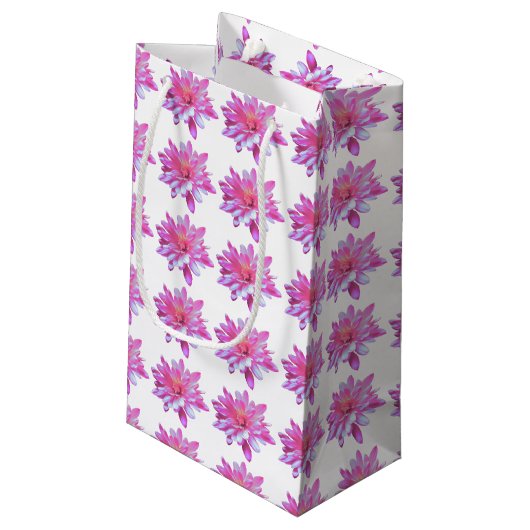 Roze vormig patroon, bloempatroon klein cadeauzakje (Achterkant Gekanteld)