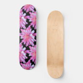 Roze vormig patroon, roze bloemen skateboard (Voorkant)