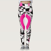 Roze vortex: een geruite afdaling leggings (Voorkant)