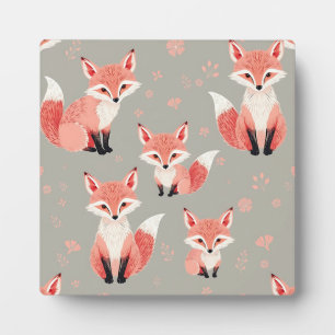 Roze Vos Baby Nursery Mooie Bosdier Patroon Fotoplaat