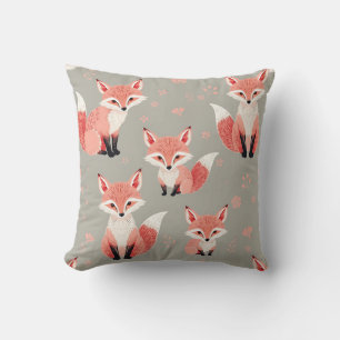 Roze Vos Baby Nursery Mooie Bosdier Patroon Kussen