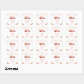 Roze Vrachtwagen Easter Egg Hunt Vierkante Sticker (Vel)